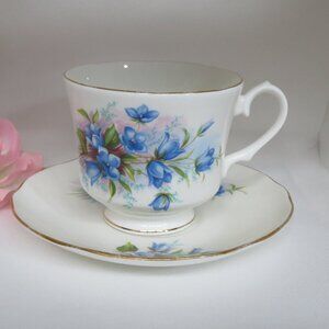 Duchess TEACUP & Saucer Bluebells Floral Vintage (K618)